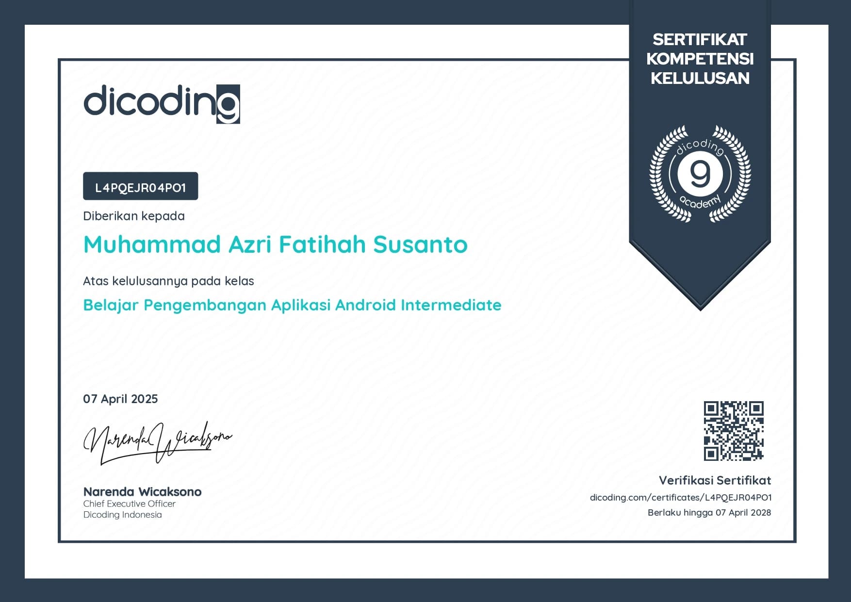 Belajar Pengembangan Aplikasi Android Intermediate